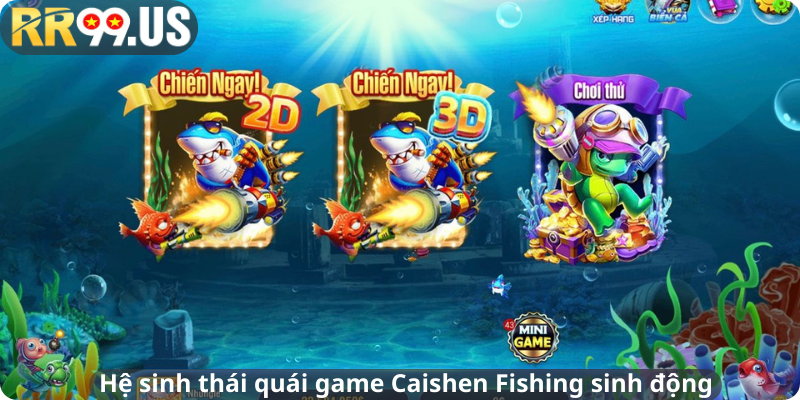 Hệ sinh thái quái game Caishen Fishing sinh động